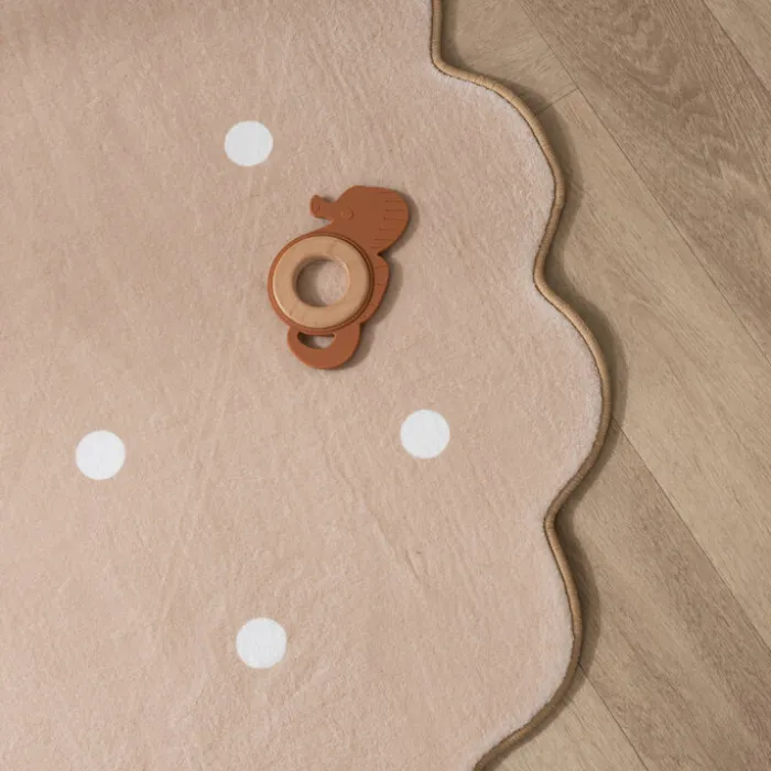 Teppich Kinderzimmer Rund - Cloudy Dots Beige