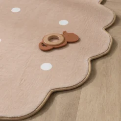 Teppich Kinderzimmer Rund - Cloudy Dots Beige