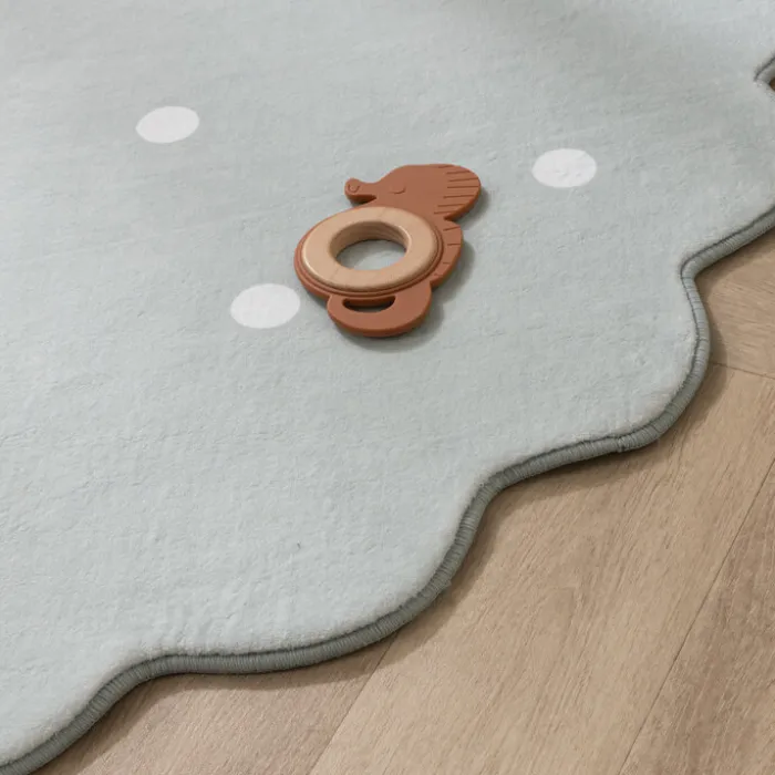 Teppich Kinderzimmer Rund - Cloudy Dots Minze