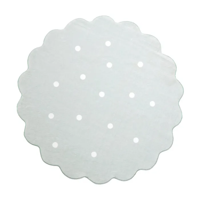 Teppich Kinderzimmer Rund - Cloudy Dots Minze