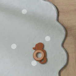 Teppich Kinderzimmer Rund - Cloudy Dots Minze