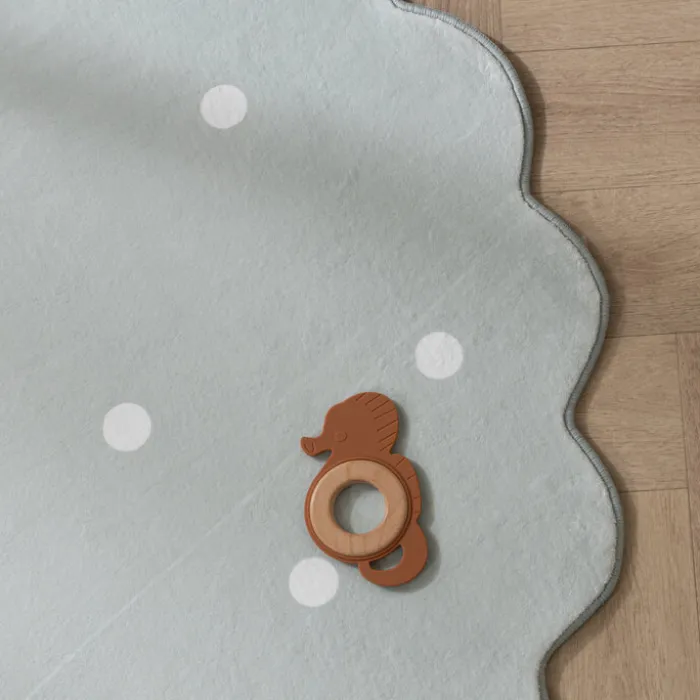 Teppich Kinderzimmer Rund - Cloudy Dots Minze