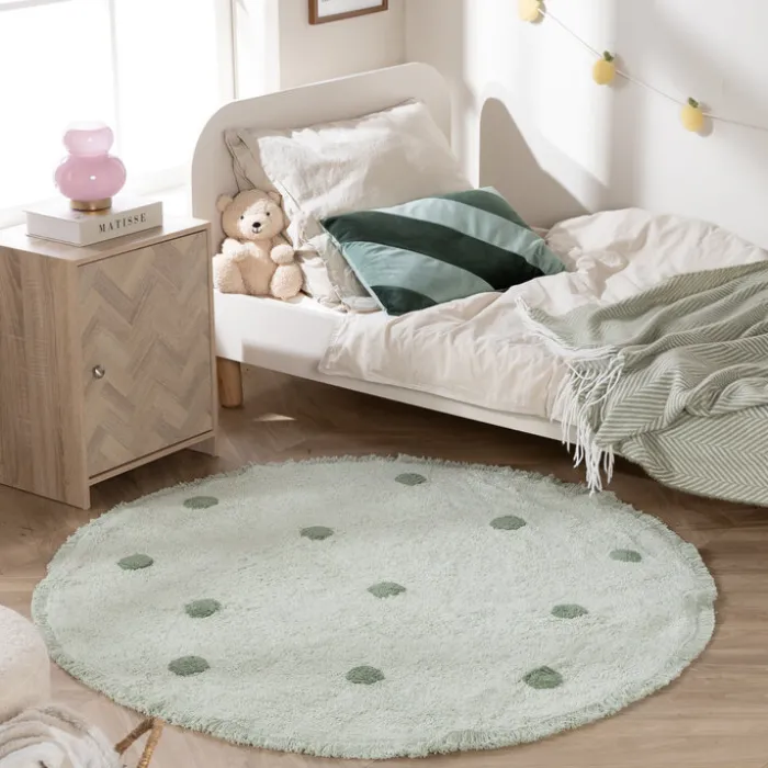 Teppich Kinderzimmer Rund - Lou Dots Grün
