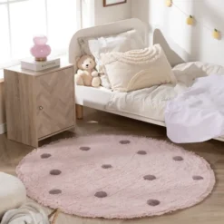 Teppich Kinderzimmer Rund - Lou Dots Lila