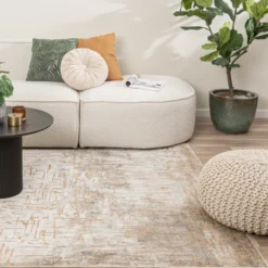 Teppich Modern - Hendrix Grunge Creme Terracotta