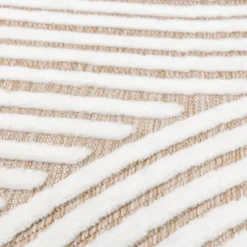Teppich Modern - Nori Curves Weiß Taupe