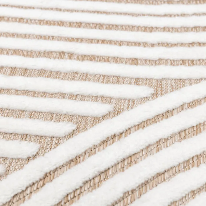 Teppich Modern - Nori Curves Weiß Taupe