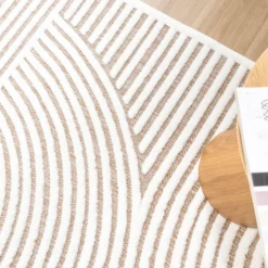 Teppich Modern - Nori Curves Weiß Taupe