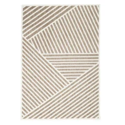 Teppich Modern - Nori Lines Weiß Taupe