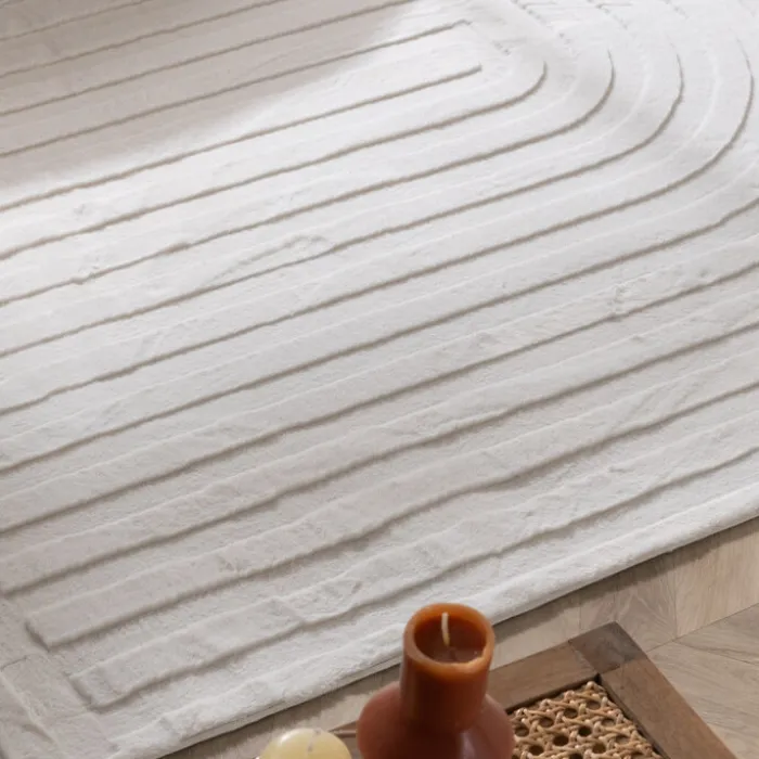 Teppich Organisch - Flowy Lines Creme