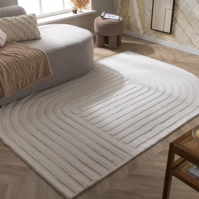 Teppich Organisch - Flowy Lines Creme
