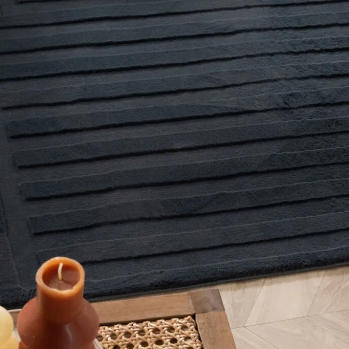 Teppich Organisch - Flowy Lines Anthrazit