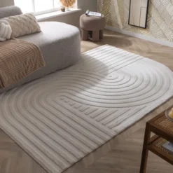 Teppich Organisch - Flowy Wavy Creme