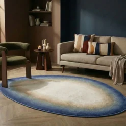 Teppich Organisch - Mellow Blau Gelb