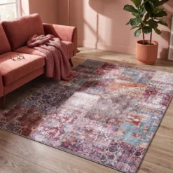 Teppich Patchwork - Azara Rot
