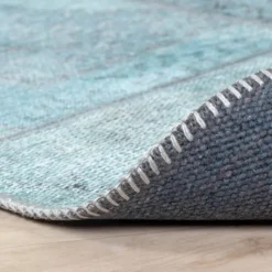 Teppich Patchwork - Estate Blau Grün