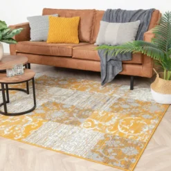 Teppich Patchwork - Famous Ocker