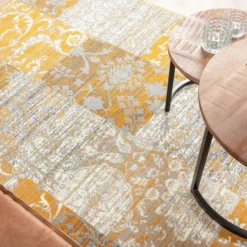 Teppich Patchwork - Famous Ocker