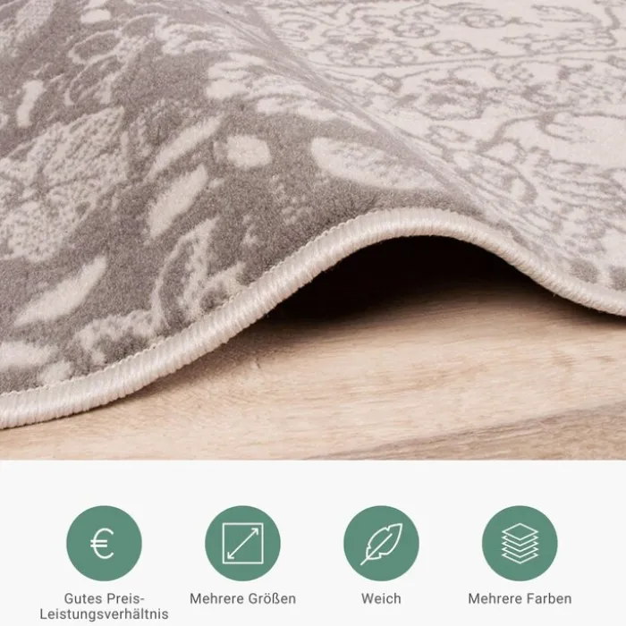 Teppich Patchwork - Miracle Grau Braun - 70x140cm