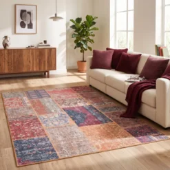 Teppich Patchwork - Moods Rot No.16