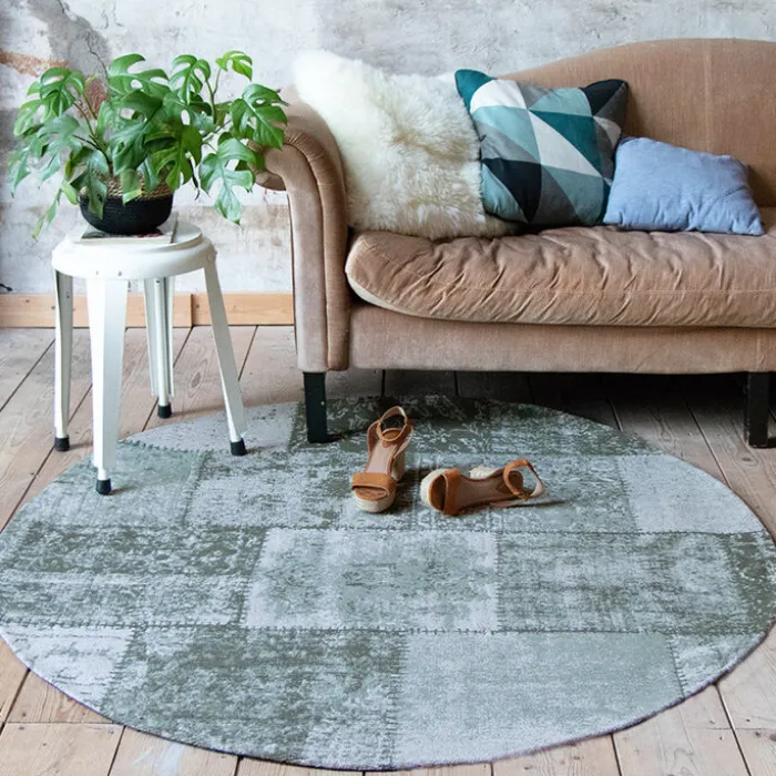 Teppich Patchwork Rund - Dreams Grün