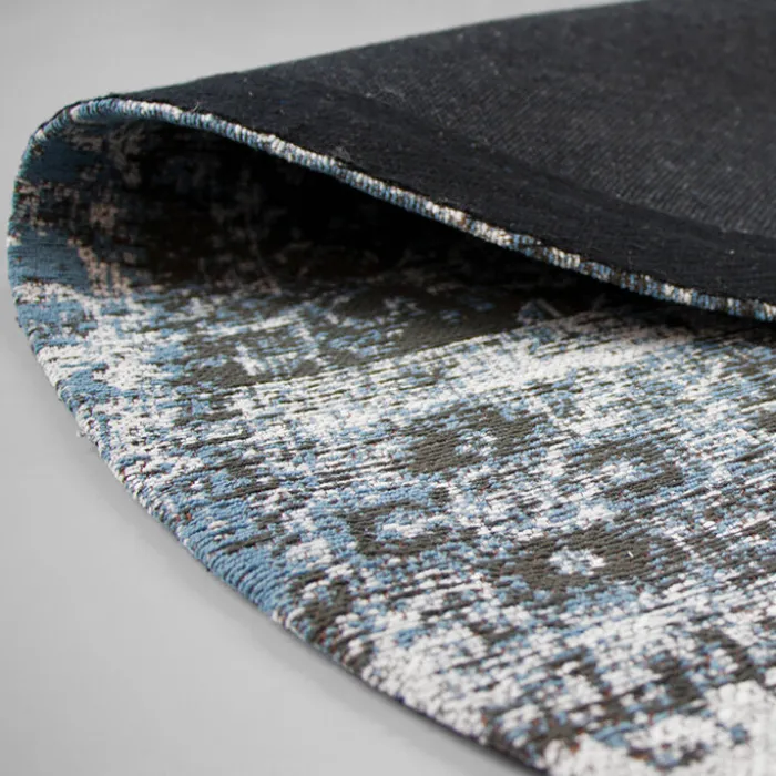 Teppich Patchwork Rund - Dreams Grau Blau