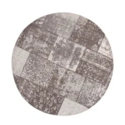 Teppich Patchwork Rund - Dreams Grau