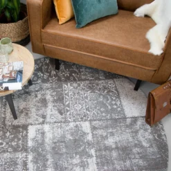 Teppich Patchwork Rund - Dreams Grau