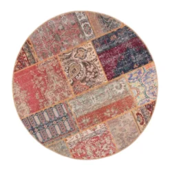 Teppich Patchwork Rund - Moods Rot No.16