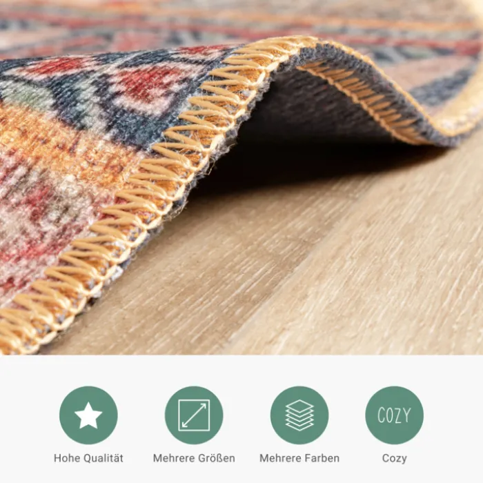 Teppich Patchwork Rund - Moods Rot No.16