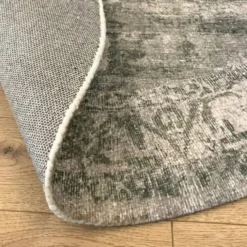 Teppich rund vintage - Kyra Medaillon Grün