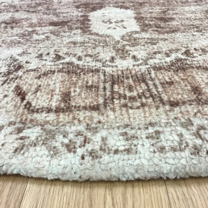 Teppich rund vintage - Kyra Medaillon Braun