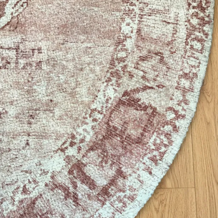 Teppich rund vintage - Kyra Medaillon Rosa