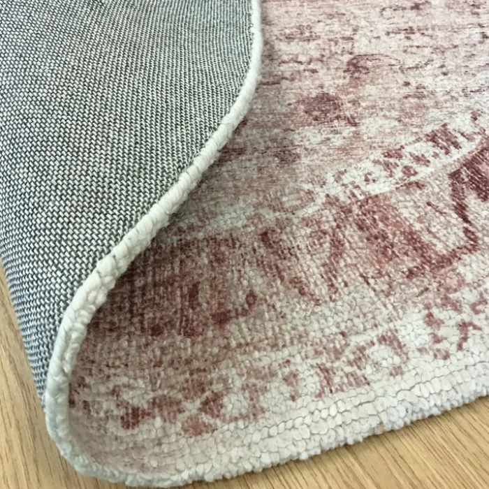 Teppich rund vintage - Kyra Medaillon Rosa