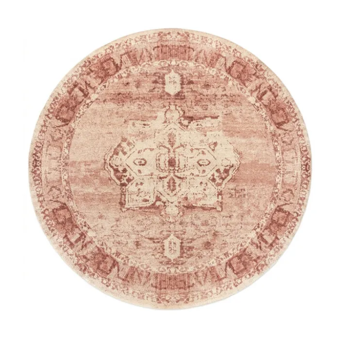 Teppich rund vintage - Kyra Medaillon Rosa