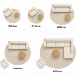 Teppich rund vintage - Kyra Medaillon Taupe