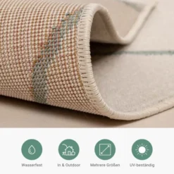 Teppich Skandinavisch - Odin Lines Creme Grün
