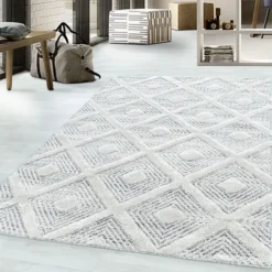 Teppich Skandinavisch - Pitea Ethno Creme Grau