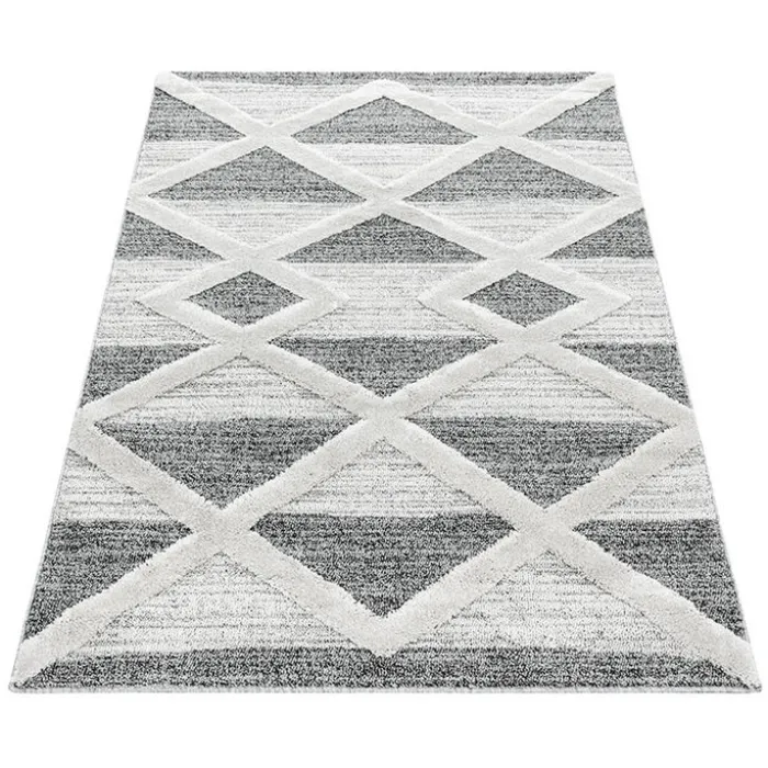 Teppich Skandinavisch - Pitea Lines Grau Creme