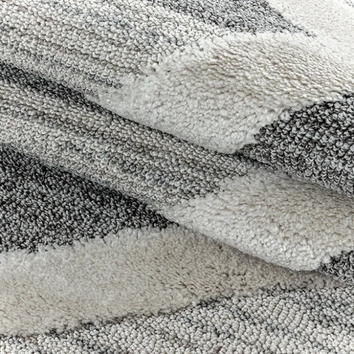 Teppich Skandinavisch - Pitea Lines Grau Creme