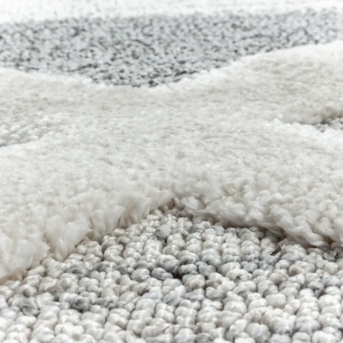 Teppich Skandinavisch - Pitea Lines Grau Creme