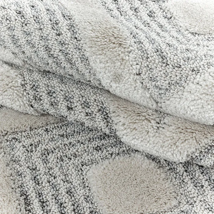 Teppich Skandinavisch Rund - Pitea Ethno Creme Grau
