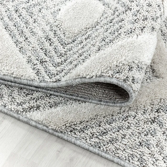 Teppich Skandinavisch Rund - Pitea Ethno Creme Grau