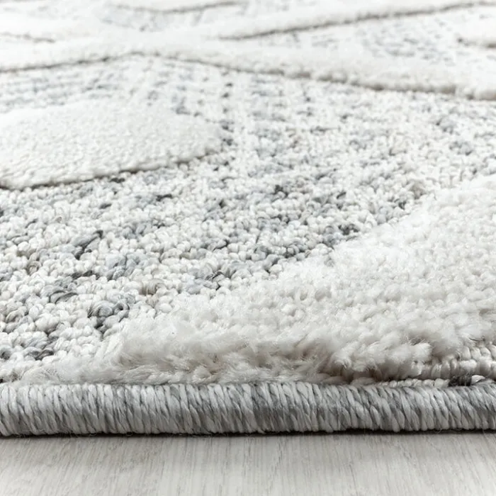 Teppich Skandinavisch Rund - Pitea Ethno Creme Grau