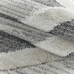 Teppich Skandinavisch Rund - Pitea Lines Grau Creme