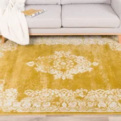 Teppich Vintage - Adore Medaillon Gelb