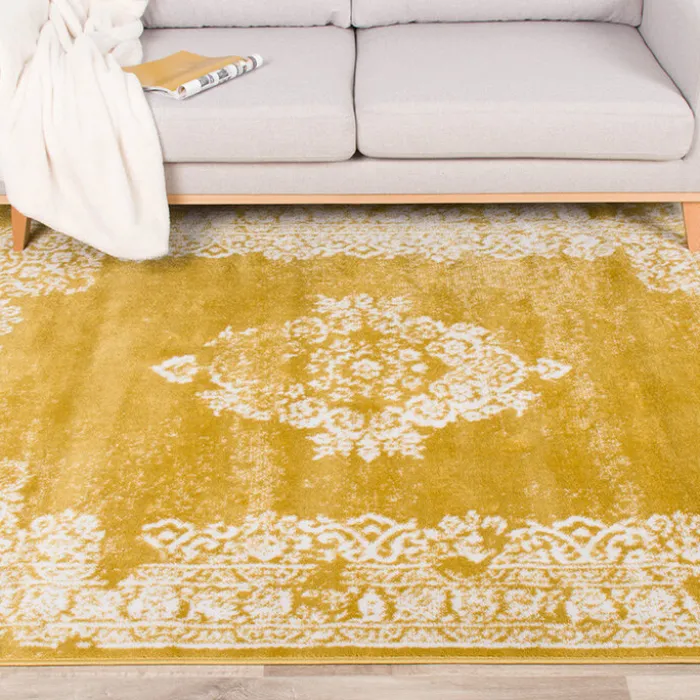 Teppich Vintage - Adore Medaillon Gelb