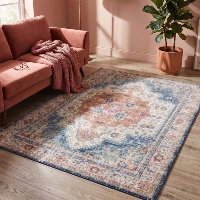 Teppich Vintage - Azara Hellblau