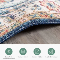 Teppich Vintage - Azara Hellblau