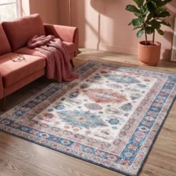 Teppich Vintage - Azara Yasmin Hellblau
